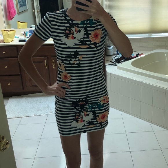 French connection blue & white striped dress - Picture 2 of 4